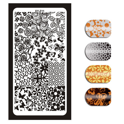 2020-as rozsdamentes acél bélyegzőlemez sablon francia karácsonyi hóember jávorszarvas virágok körömbélyegző eszköz manikűr sablon 12x6cm