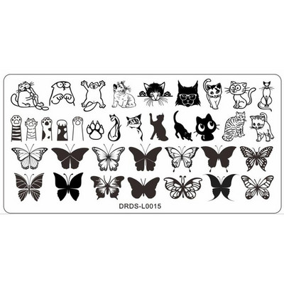 1db Nail Art Wild Animal Bélyegzőlemezek 12*6cm Wild Beast sablon Lemezek Bélyegző Köröm Transzfer sablon Nyomtató Köröm Szerszám J36#