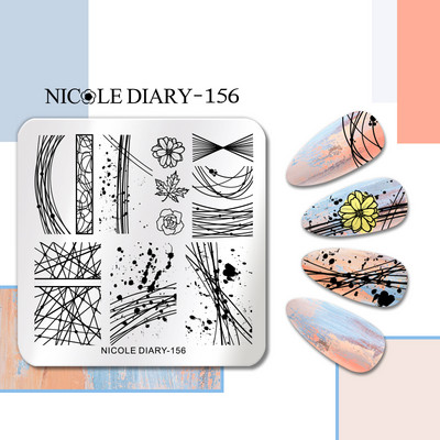 NICOLE NAPLÓ Tigris Leopárd bélyegzőlemezek Hókarácsonyi bélyegzés körmökhöz Szívlevél Design Nyomtatási sablon bélyegzősablonok