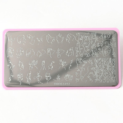 6x12 cm-es körömbélyegző lemezek rozsdamentes acél 3D tollak Design körömbélyegzősablonok lemezek Kép barkácsolás manikűr dekorforma*DRD-01