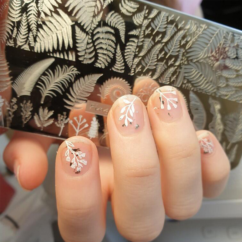 6x12 cm-es körömbélyegző lemezek rozsdamentes acél 3D tollak Design körömbélyegzősablonok lemezek Kép barkácsolás manikűr dekorforma*DRD-01