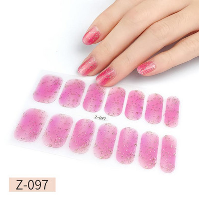 14Tipp Japán stílusú 3D Dombornyomott körömdísz matricák Virágok Csillogó Design Teljes körömpakolások Ragasztó csúszkák Dekorációs Manikűr