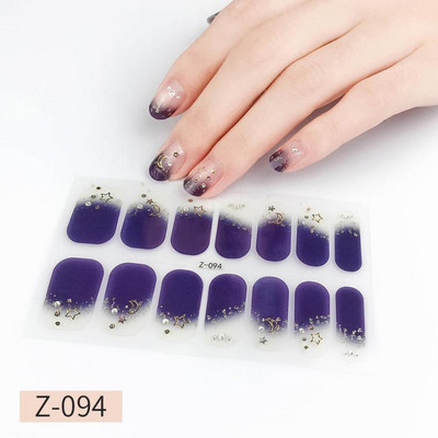 14Tipp Japán stílusú 3D Dombornyomott körömdísz matricák Virágok Csillogó Design Teljes körömpakolások Ragasztó csúszkák Dekorációs Manikűr