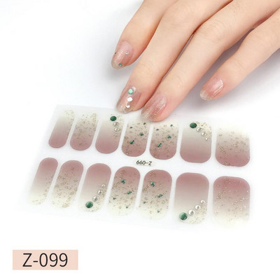 14Tipp Japán stílusú 3D Dombornyomott körömdísz matricák Virágok Csillogó Design Teljes körömpakolások Ragasztó csúszkák Dekorációs Manikűr