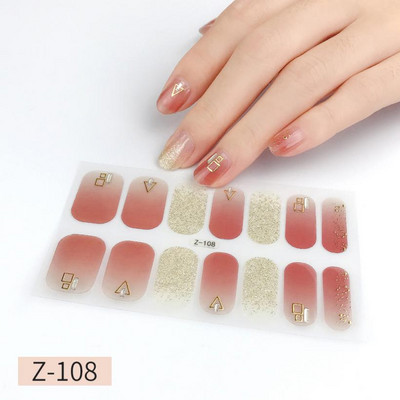 14Tipp Japán stílusú 3D Dombornyomott körömdísz matricák Virágok Csillogó Design Teljes körömpakolások Ragasztó csúszkák Dekorációs Manikűr