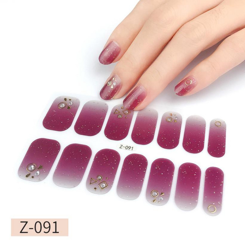 14Tipp Japán stílusú 3D Dombornyomott körömdísz matricák Virágok Csillogó Design Teljes körömpakolások Ragasztó csúszkák Dekorációs Manikűr