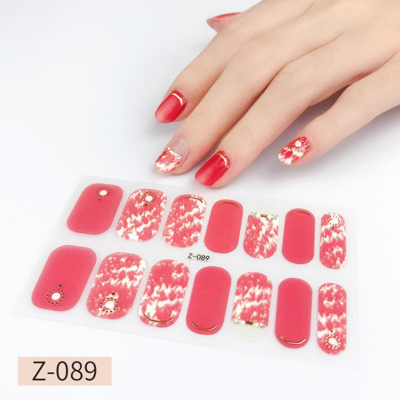 14Tipp Japán stílusú 3D Dombornyomott körömdísz matricák Virágok Csillogó Design Teljes körömpakolások Ragasztó csúszkák Dekorációs Manikűr