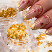 Arany ezüst szabálytalan alumínium fólia papír körömdíszítő matrica körömfólia 3D csillogó barkács manikűr UV gél lakk körömdíszítő eszközök