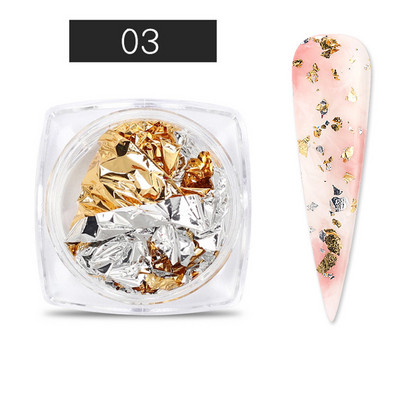 Arany ezüst szabálytalan alumínium fólia papír körömdíszítő matrica körömfólia 3D csillogó barkács manikűr UV gél lakk körömdíszítő eszközök