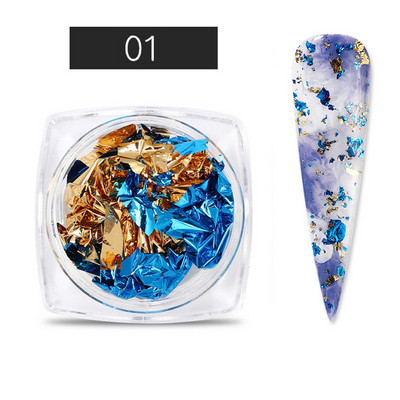 Arany ezüst szabálytalan alumínium fólia papír körömdíszítő matrica körömfólia 3D csillogó barkács manikűr UV gél lakk körömdíszítő eszközök