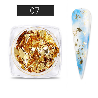 Arany ezüst szabálytalan alumínium fólia papír körömdíszítő matrica körömfólia 3D csillogó barkács manikűr UV gél lakk körömdíszítő eszközök