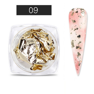 Arany ezüst szabálytalan alumínium fólia papír körömdíszítő matrica körömfólia 3D csillogó barkács manikűr UV gél lakk körömdíszítő eszközök