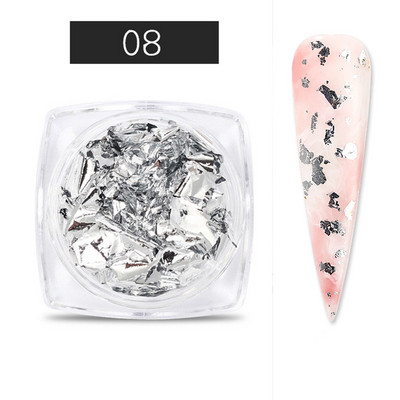 Arany ezüst szabálytalan alumínium fólia papír körömdíszítő matrica körömfólia 3D csillogó barkács manikűr UV gél lakk körömdíszítő eszközök