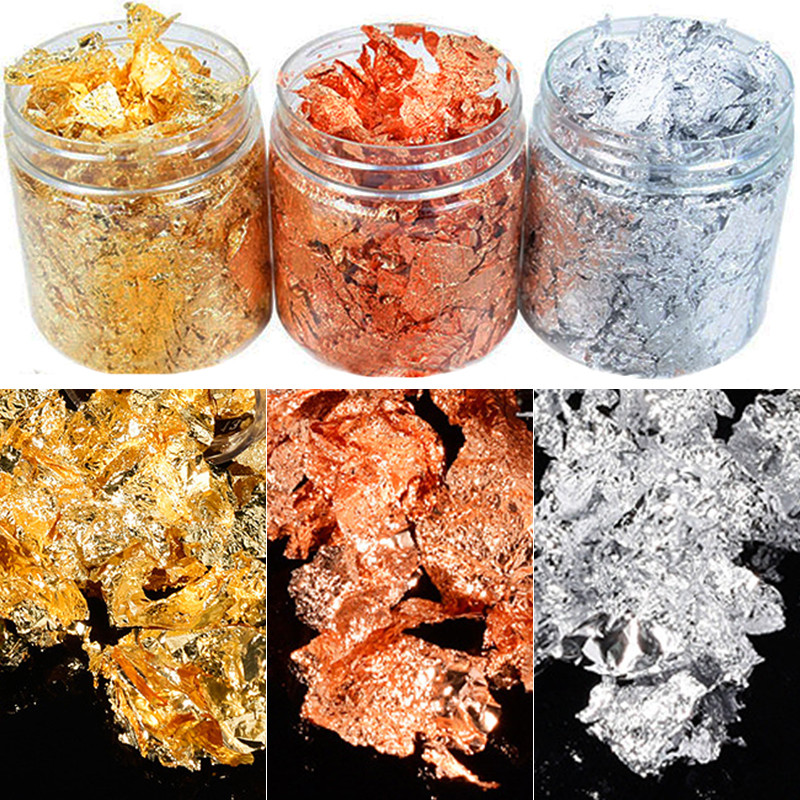 Arany ezüst szabálytalan alumínium fólia papír körömdíszítő matrica körömfólia 3D csillogó barkács manikűr UV gél lakk körömdíszítő eszközök