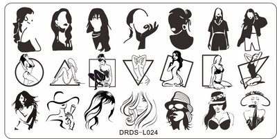 1db-virágnövény körömbélyegző lemezek dekoratív virágmintás lánc alakú körömsablonok film virágmintás sablon tányér