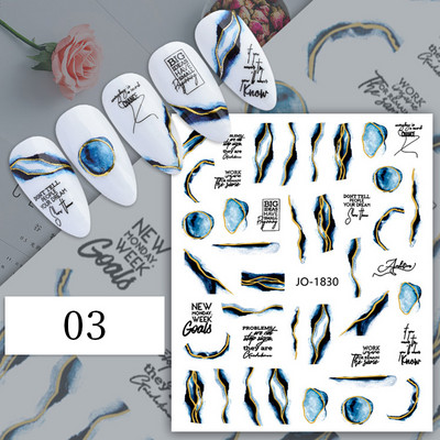 1 db 3D körömmatrica fekete fehér figura betű öntapadó transzfer csúszkák lézeres pillangó matricák körömdíszítés manikűr dekoráció