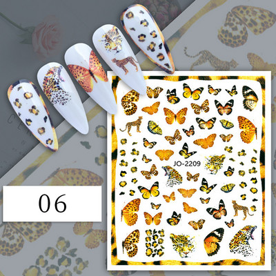 1 db 3D körömmatrica fekete fehér figura betű öntapadó transzfer csúszkák lézeres pillangó matricák körömdíszítés manikűr dekoráció