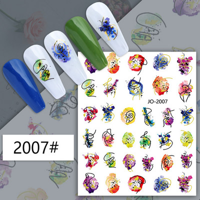 1 db 3D körömmatrica fekete fehér figura betű öntapadó transzfer csúszkák lézeres pillangó matricák körömdíszítés manikűr dekoráció