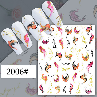 1 db 3D körömmatrica fekete fehér figura betű öntapadó transzfer csúszkák lézeres pillangó matricák körömdíszítés manikűr dekoráció