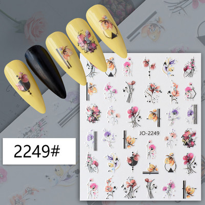 1 db 3D körömmatrica fekete fehér figura betű öntapadó transzfer csúszkák lézeres pillangó matricák körömdíszítés manikűr dekoráció