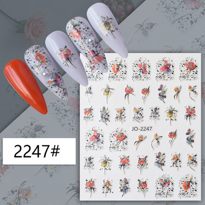 1 db 3D körömmatrica fekete fehér figura betű öntapadó transzfer csúszkák lézeres pillangó matricák körömdíszítés manikűr dekoráció