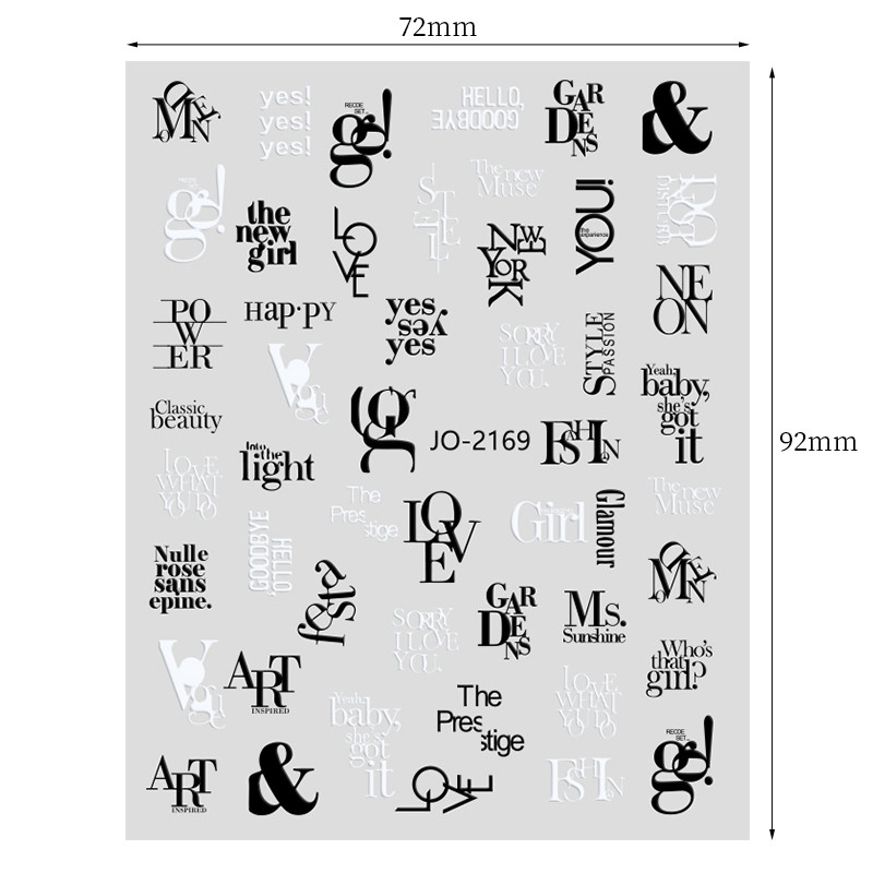 1 db 3D körömmatrica fekete fehér figura betű öntapadó transzfer csúszkák lézeres pillangó matricák körömdíszítés manikűr dekoráció