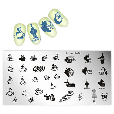 Köröm bélyegzősablon lemezek 1 db téglalap 6*12cm körömbélyegző lemez dieshan_footprint nyomtatás minta lemez dekoráció