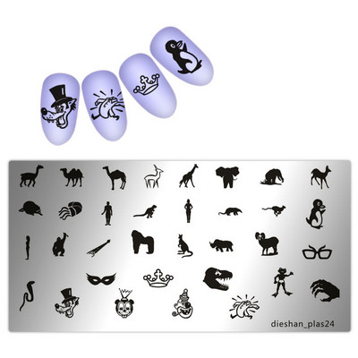 Köröm bélyegzősablon lemezek 1 db téglalap 6*12cm körömbélyegző lemez dieshan_footprint nyomtatás minta lemez dekoráció