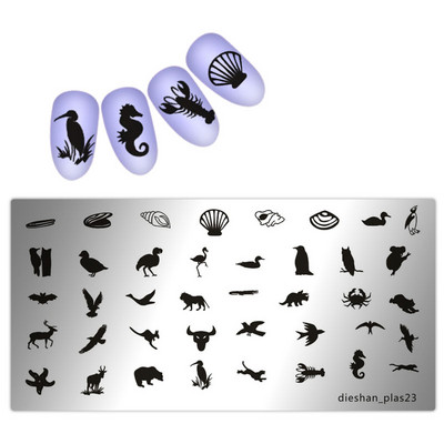 Köröm bélyegzősablon lemezek 1 db téglalap 6*12cm körömbélyegző lemez dieshan_footprint nyomtatás minta lemez dekoráció