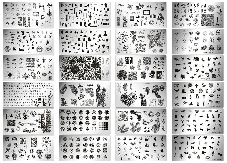 Köröm bélyegzősablon lemezek 1 db téglalap 6*12cm körömbélyegző lemez dieshan_footprint nyomtatás minta lemez dekoráció