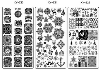Нова плоча за нокти XY-Z 32 Шаблон за печат на нокти Рисуване на нокти Стоманена плоча 6*12 Плочи за щамповане на нокти Геометрия Дантела Цвете Мечта