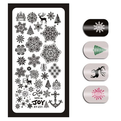 Új körömlemez XY-Z 32 körömnyomtató sablon körömfestés acéllemez 6*12 körömbélyegző lemezek geometria csipke virág álom