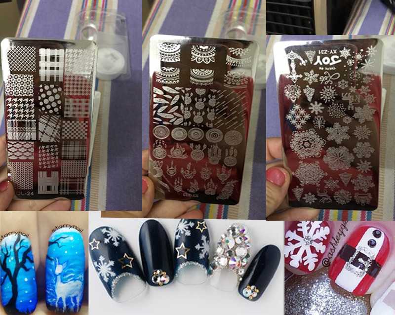 Új körömlemez XY-Z 32 körömnyomtató sablon körömfestés acéllemez 6*12 körömbélyegző lemezek geometria csipke virág álom