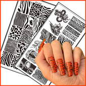 2022. aasta uus Hot Tiger Line Snake loomamustriga küünte tembeldusplaadid roostevabast terasest meisterdamise Tiger Nail Art Dekoratsioonitööriistadele 12*6cm