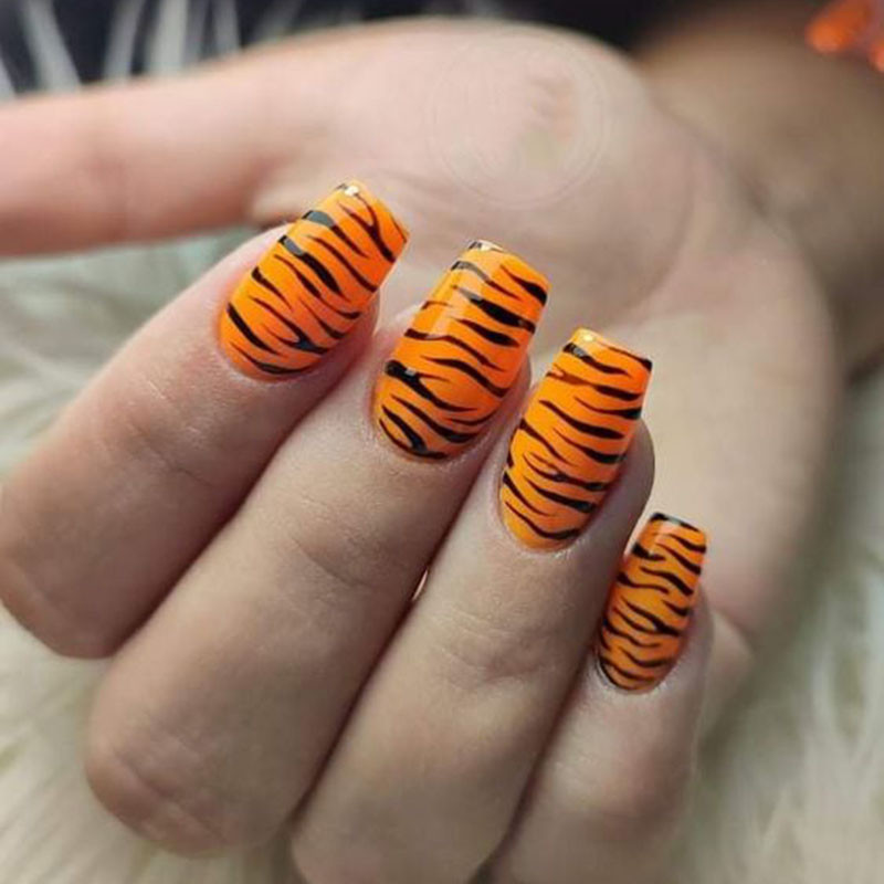 2022. aasta uus Hot Tiger Line Snake loomamustriga küünte tembeldusplaadid roostevabast terasest meisterdamise Tiger Nail Art Dekoratsioonitööriistadele 12*6cm