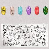1db körömbélyegző készlet téglalap bélyegzőlemez szépség virágos levelek masni körömdíszítés képsablon manikűr eszközök