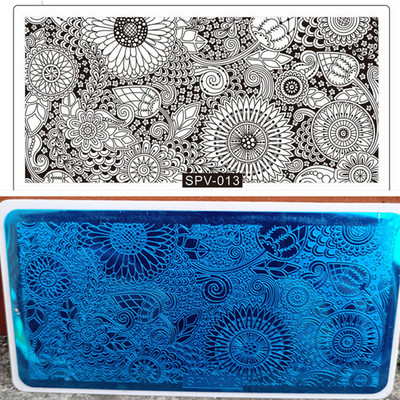 1db körömbélyegző készlet téglalap bélyegzőlemez szépség virágos levelek masni körömdíszítés képsablon manikűr eszközök