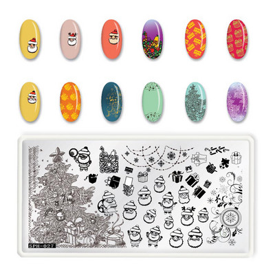 1db körömbélyegző készlet téglalap bélyegzőlemez szépség virágos levelek masni körömdíszítés képsablon manikűr eszközök