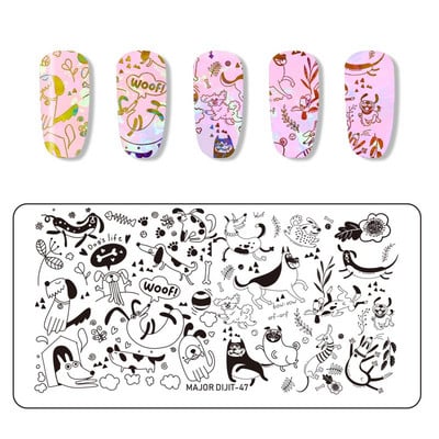 1db körömbélyegző készlet téglalap bélyegzőlemez szépség virágos levelek masni körömdíszítés képsablon manikűr eszközök