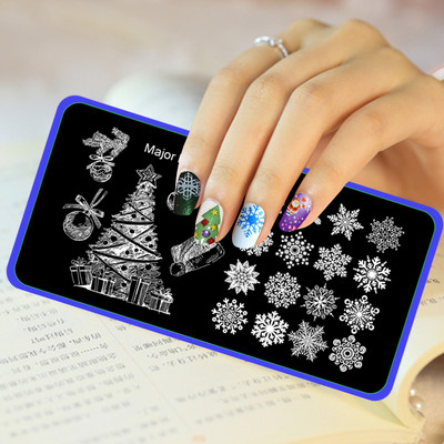 1db körömbélyegző készlet téglalap bélyegzőlemez szépség virágos levelek masni körömdíszítés képsablon manikűr eszközök