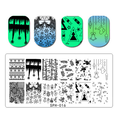 1db körömbélyegző készlet téglalap bélyegzőlemez szépség virágos levelek masni körömdíszítés képsablon manikűr eszközök