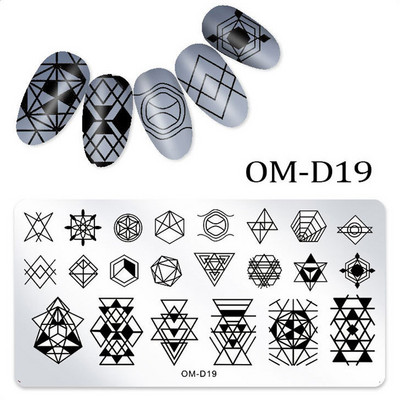 1db körömbélyegző készlet téglalap bélyegzőlemez szépség virágos levelek masni körömdíszítés képsablon manikűr eszközök