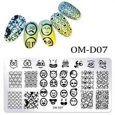 1db körömbélyegző készlet téglalap bélyegzőlemez szépség virágos levelek masni körömdíszítés képsablon manikűr eszközök