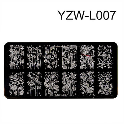 1 db virágos körömbélyegző lemezek vonalas képek körömdíszítő lemez, rozsdamentes acél bélyegzősablon nyomtatási stencileszközökhöz