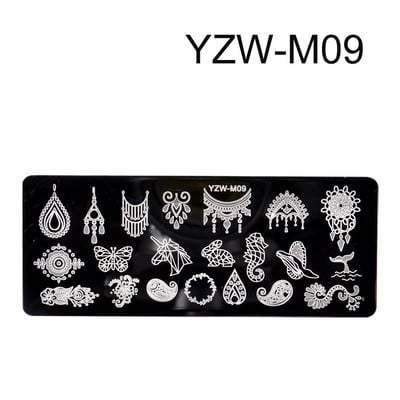 1 db virágos körömbélyegző lemezek vonalas képek körömdíszítő lemez, rozsdamentes acél bélyegzősablon nyomtatási stencileszközökhöz