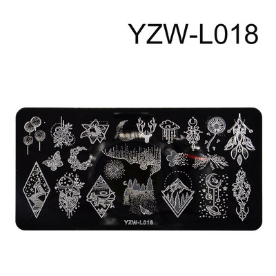 1 db virágos körömbélyegző lemezek vonalas képek körömdíszítő lemez, rozsdamentes acél bélyegzősablon nyomtatási stencileszközökhöz