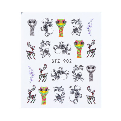 1db Flower Series Nail Water Matrica Virágos Sakura Daisy Rose Leaf Transfer Slider Fólia Köröm Dekoráció SASTZ922-957-1