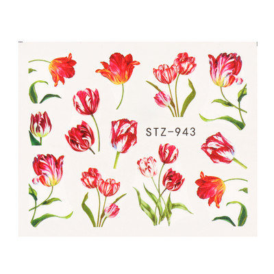 1db Flower Series Nail Water Matrica Virágos Sakura Daisy Rose Leaf Transfer Slider Fólia Köröm Dekoráció SASTZ922-957-1