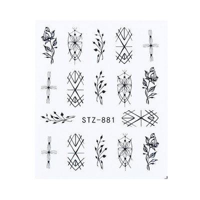 1db Flower Series Nail Water Matrica Virágos Sakura Daisy Rose Leaf Transfer Slider Fólia Köröm Dekoráció SASTZ922-957-1