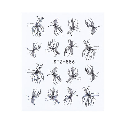 1db Flower Series Nail Water Matrica Virágos Sakura Daisy Rose Leaf Transfer Slider Fólia Köröm Dekoráció SASTZ922-957-1